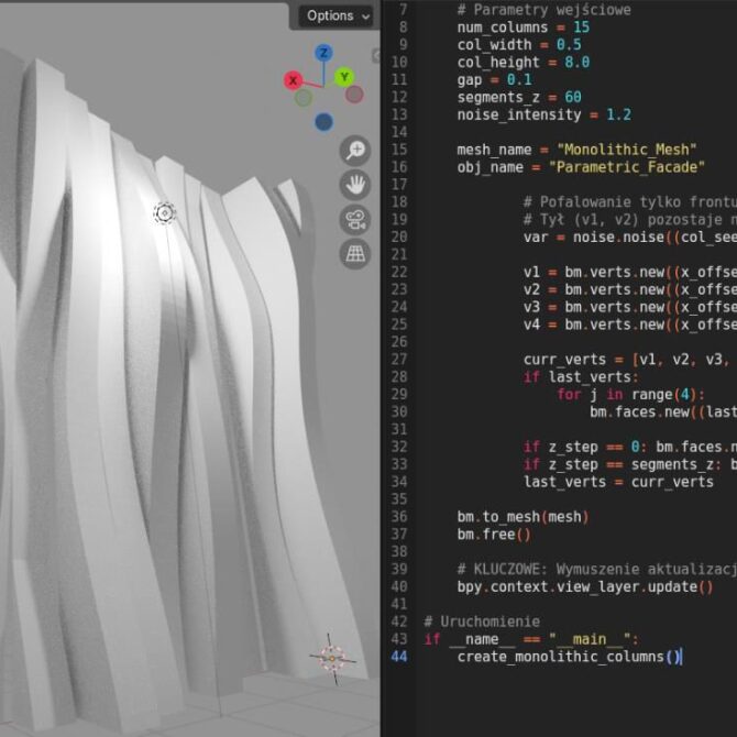 Projektowanie parametryczne i kształtowanie przestrzeni 3D wspierane programowaniem agentowym