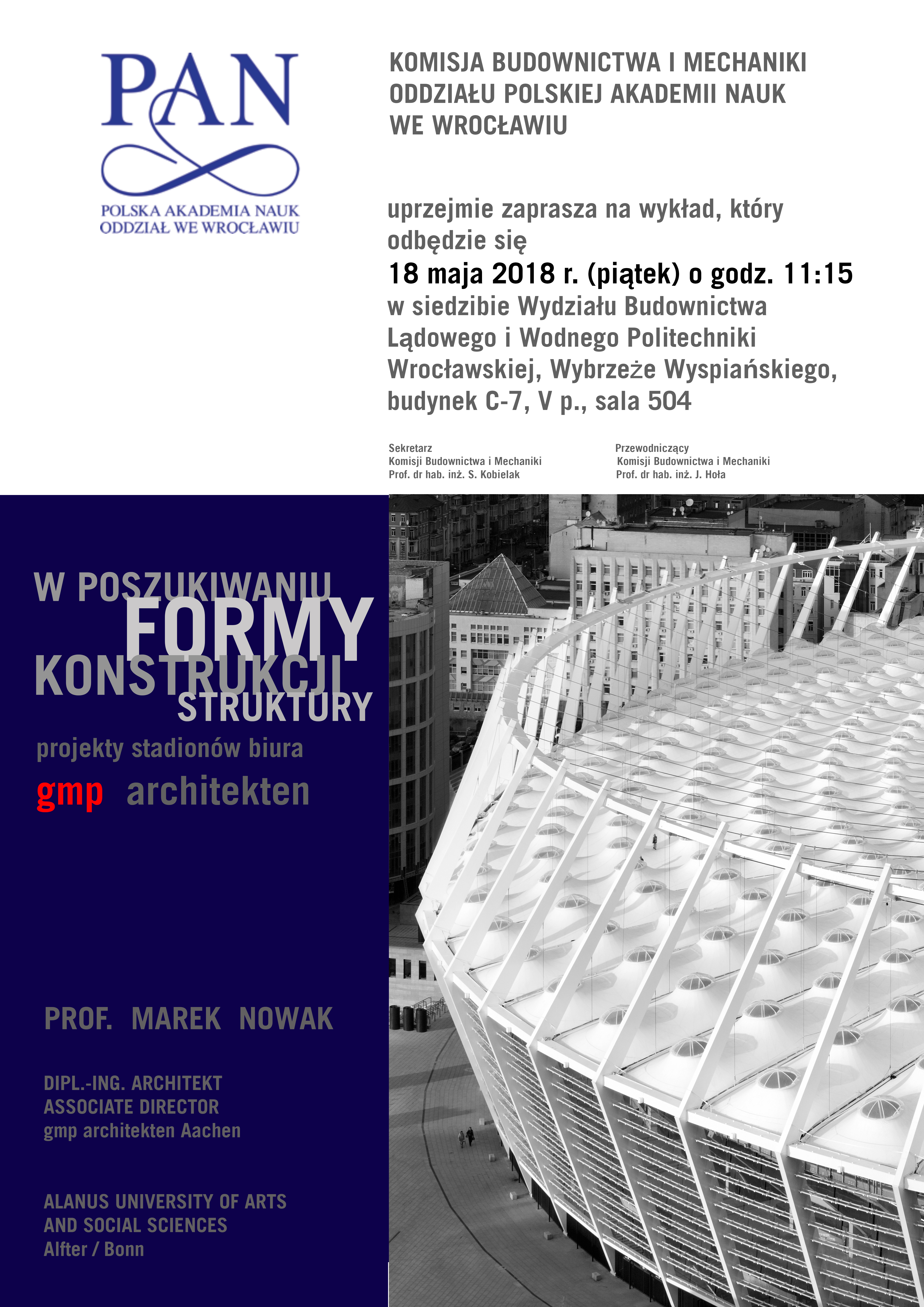 2018 05 Plakat wykład Prof. M. Nowaka